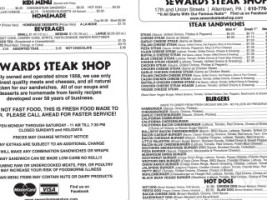 Sewards Steak Shop menu