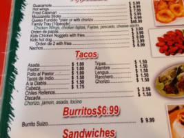 Memos Tacos menu