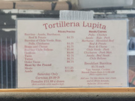 Tortilleria Lupita menu