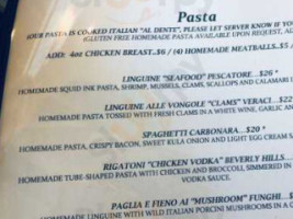 Casanova Italian menu