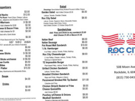 Roc City Grill menu