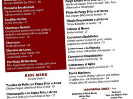 Mi Bandera menu