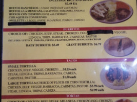 Tacos Giselle menu