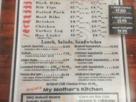 My Father's Barbeque menu