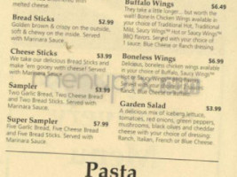 Eddie's Pizza Palace menu