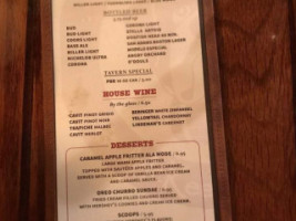 Mckee's Tavern menu