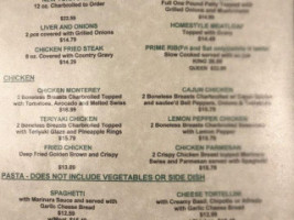 Cedar Glen Inn menu