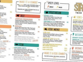 Streats Taco Kitchen menu