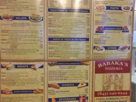 Babaka's Pizzeria menu