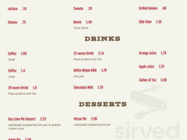 Oliver's menu