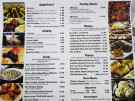 Shish Kabob menu