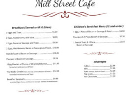 Mill Street Cafe menu