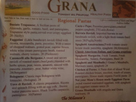 Grana Trattoria Antica Enoteca menu