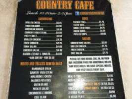 Country Cafe menu