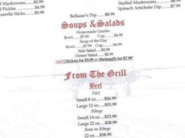 Bellazar's Inc menu