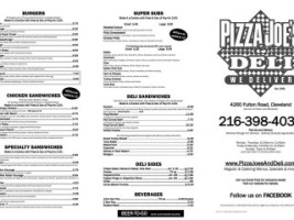 Pizza Joe's Deli menu