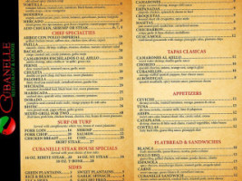 Cubanelle Lounge menu