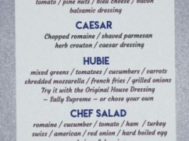 Hublersburg Inn menu