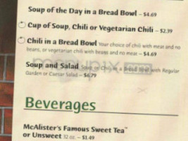 Mcalister's Deli menu