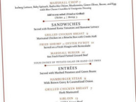 Marshall Steakhouse menu