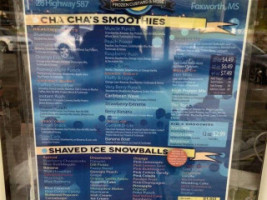 Cha Cha's Custard More menu