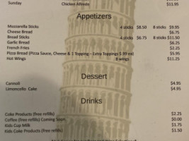 Mama Rita's Pizzeria Bakery menu