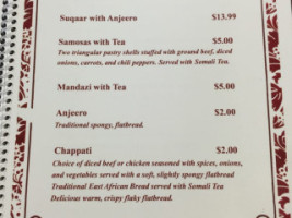 Safari Resturant menu