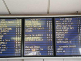 Snack Shack menu