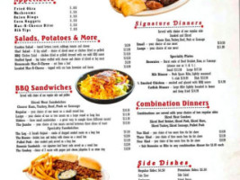 Snead's B-q menu