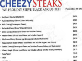 Cheezy Steaks menu