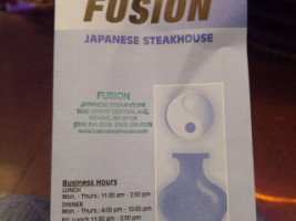 Fusion Japanese Steak House menu