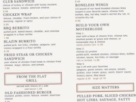 Blaze's Bbq menu