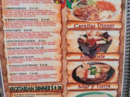 Dos Primos menu