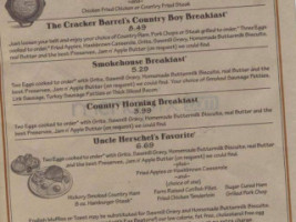 Cracker Barrel Old Country Store menu