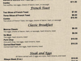 Monroe Family menu