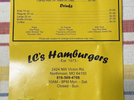 Lc's Hamburgers menu