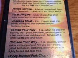 Cattle Baron menu