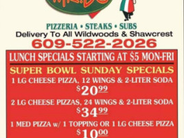 Mr D's Pizzeria Steaks Subs menu