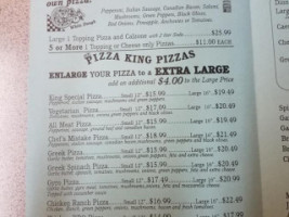 Pizza King menu