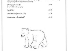 Bear Claw Grill menu