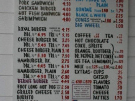 Richwine's Burgerville menu