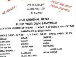 Back Door Deli menu