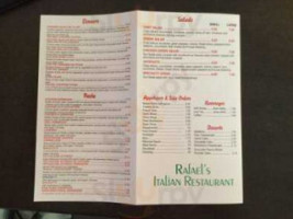 Rafael's Italian menu