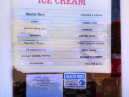 Old Prison Cow Ice Cream menu