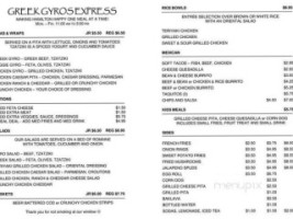 Greek Gyros Express menu