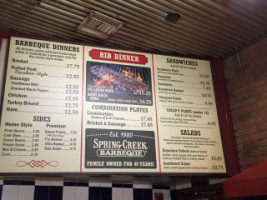 Spring Creek Barbeque menu