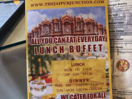 The Jaipur Junction menu