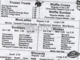 Dairy Queen menu