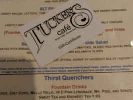 Tucker's Cafe menu