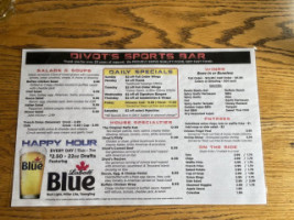 Mr Divot's Sports Grill menu